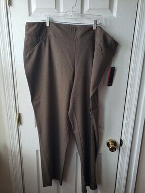 Women's Brown Pull-On Straight-Leg Pants. Dillard's Investments.